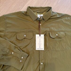 Men's 3XL King Ranch Olive Green Snap Front Western Shirt Long Sleeve Brand New